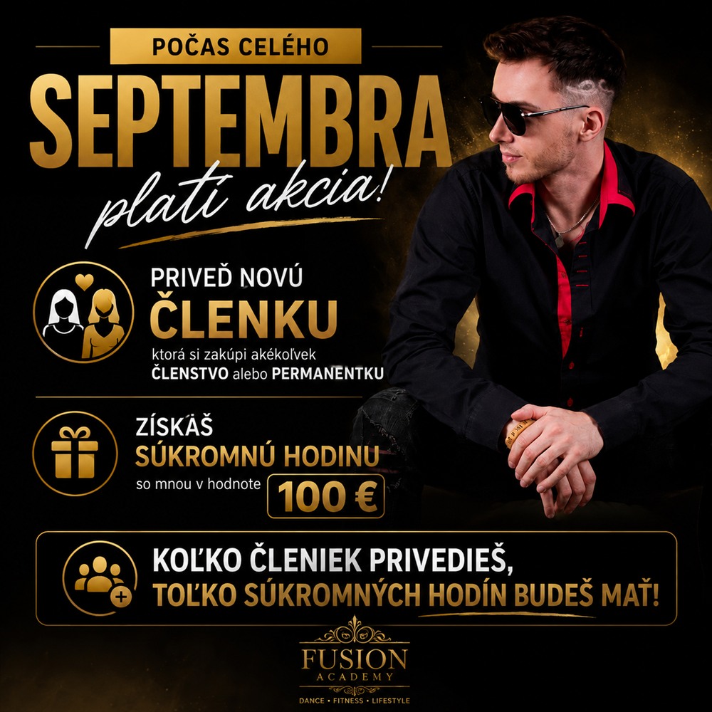 Septembrová akcia: priveď novú členku a získaš súkromnú hodinu s Marekom v hodnote 100 €